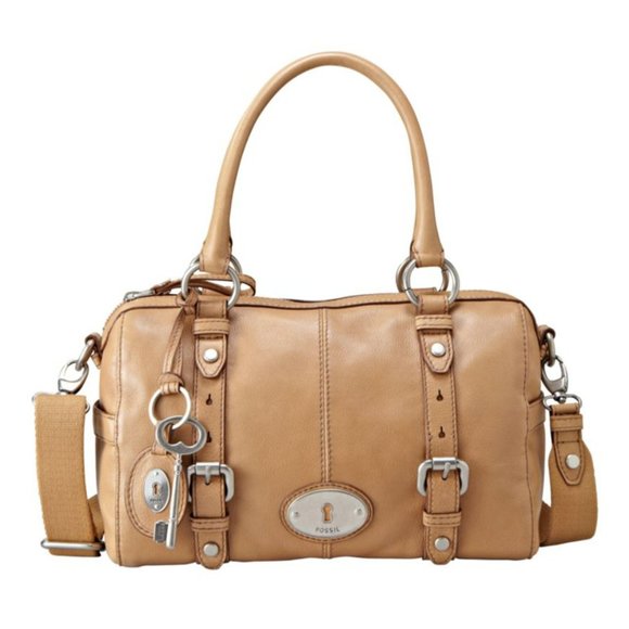 Fossil Handbags - Fossil tan genuine leather messenger/bag  Sz Large